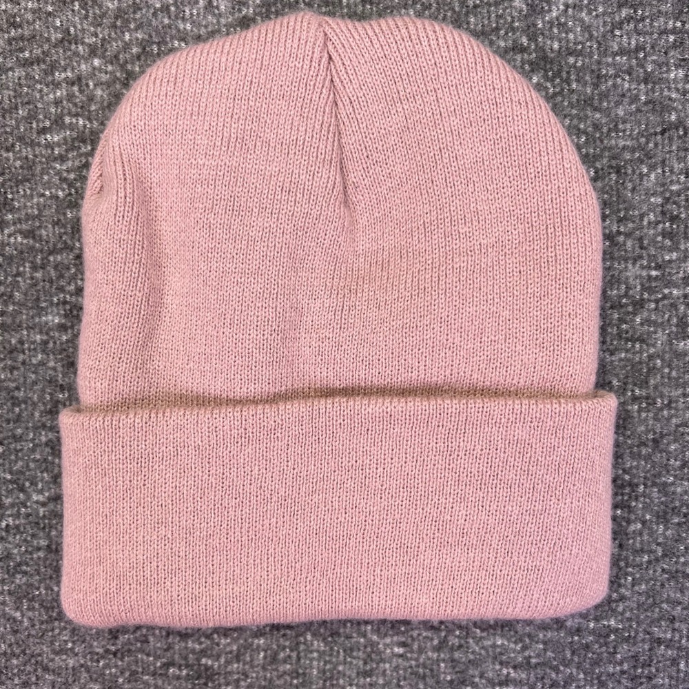 Ariat Beanie Women One Size Pink Cuffed Casual Logo Patch Knit Hat Western Cozy - Picture 2 of 5